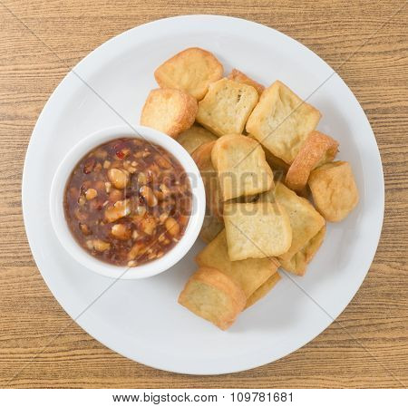 Deep Fried Bean Curd Served With Sweet Spicy Sauce