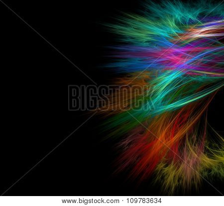 Abstract Fractal Background With Fireworks Or Tree Texture