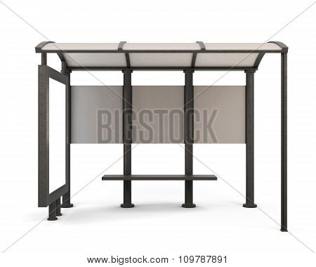 Bus Stop - Front View. 3D.