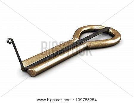 Old Jaw Harp Isolated On White Background. 3D.