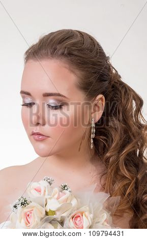 Young brunette lady with a beautiful hair