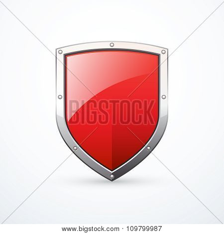 Red shiny shield. Vector illustration eps 10