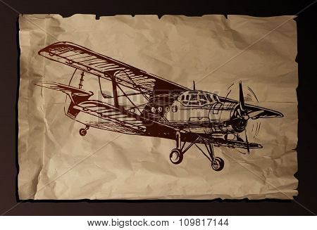Vector Illustration Of Old Plane