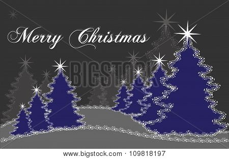 Blue Christmas trees