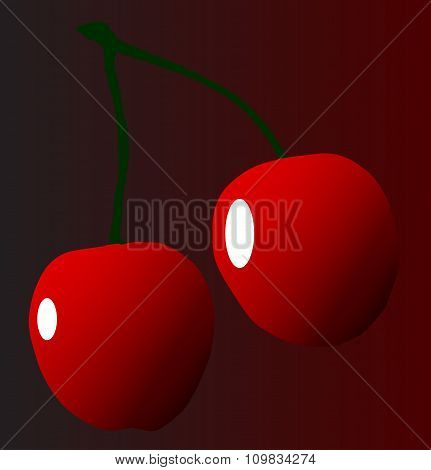 Two Red Cherries