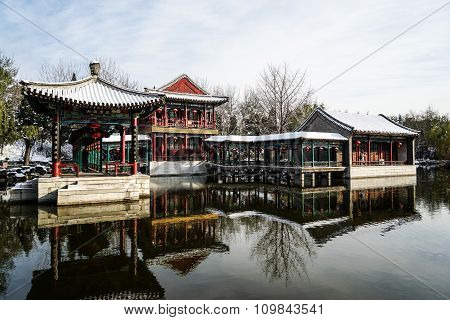 Historic Garden of Beijing, China in winter