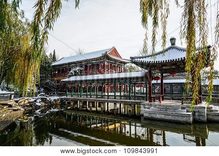 Historic Garden of Beijing, China in winter