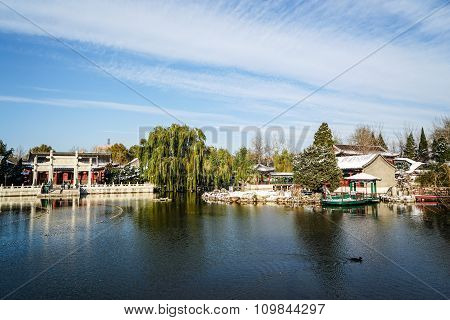 Historic Garden of Beijing, China in winter