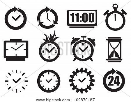 Clock And Time Vector Icon Set