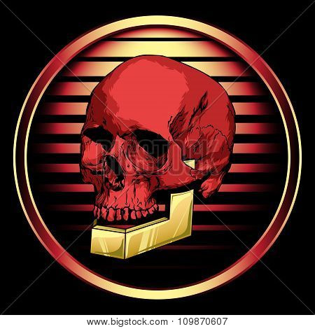 skull gold jaw