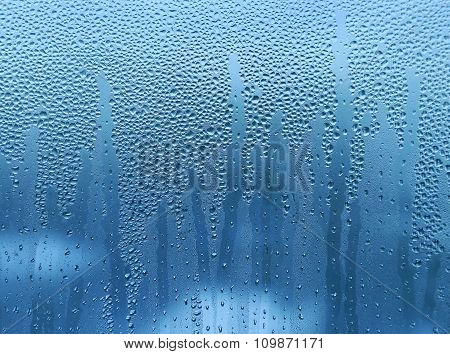 Water Drops On Glass