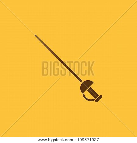 The sword icon. Epee symbol. Flat
