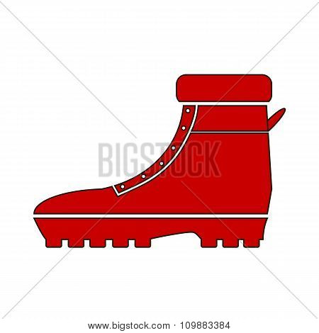Boot Icon On White.
