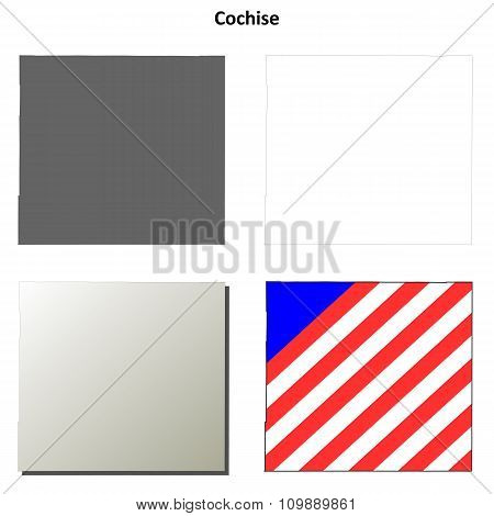 Cochise County, Arizona outline map set