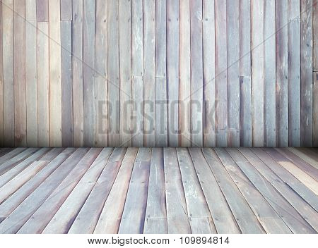 Interior Of Wooden House Texture Background Wall, Perspective.
