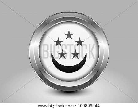 Singapore Variant Flag. Metal Round Icon