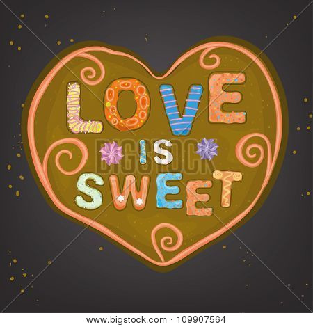 Love Gingerbread vector