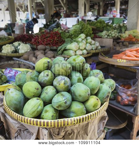 Open Air Fruit Market In The Village