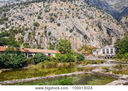 The river Shkurda in Old Town of Kotor Montenegro.