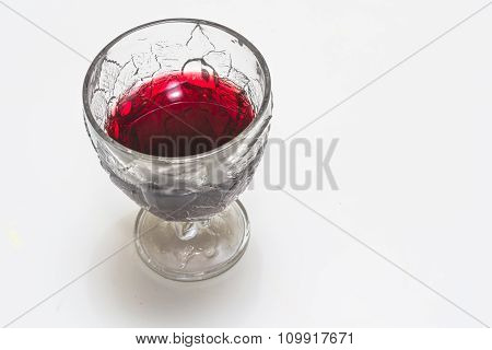 Glass Of Red Wine On White Background