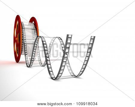 render of classic cinema film roll
