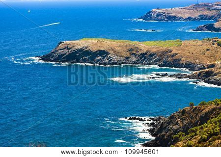 coast of Cote Vermeille, Languedoc-Roussillon, France