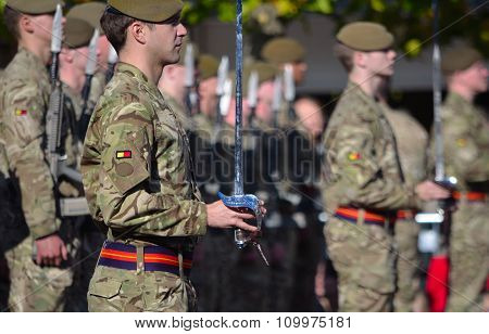 Officers and Troops of the Royal Anglian Regiment