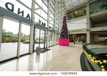 SINGAPORE - NOVEMBER 08, 2015: interior of The Shoppes at Marina Bay Sands. The Shoppes at Marina Bay Sands is one of Singapore's largest luxury shopping malls
