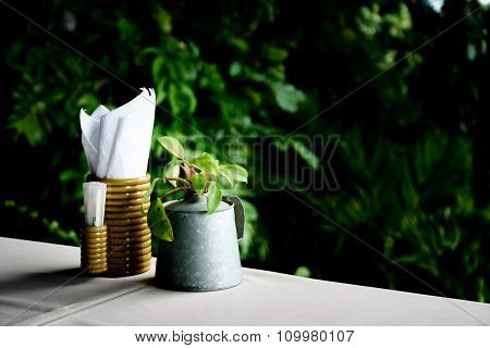 Decorations On A Dining Table