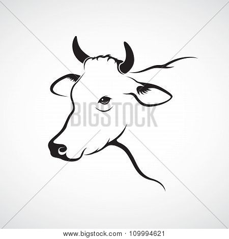 Vector Image Of An Cow Head On A White Background