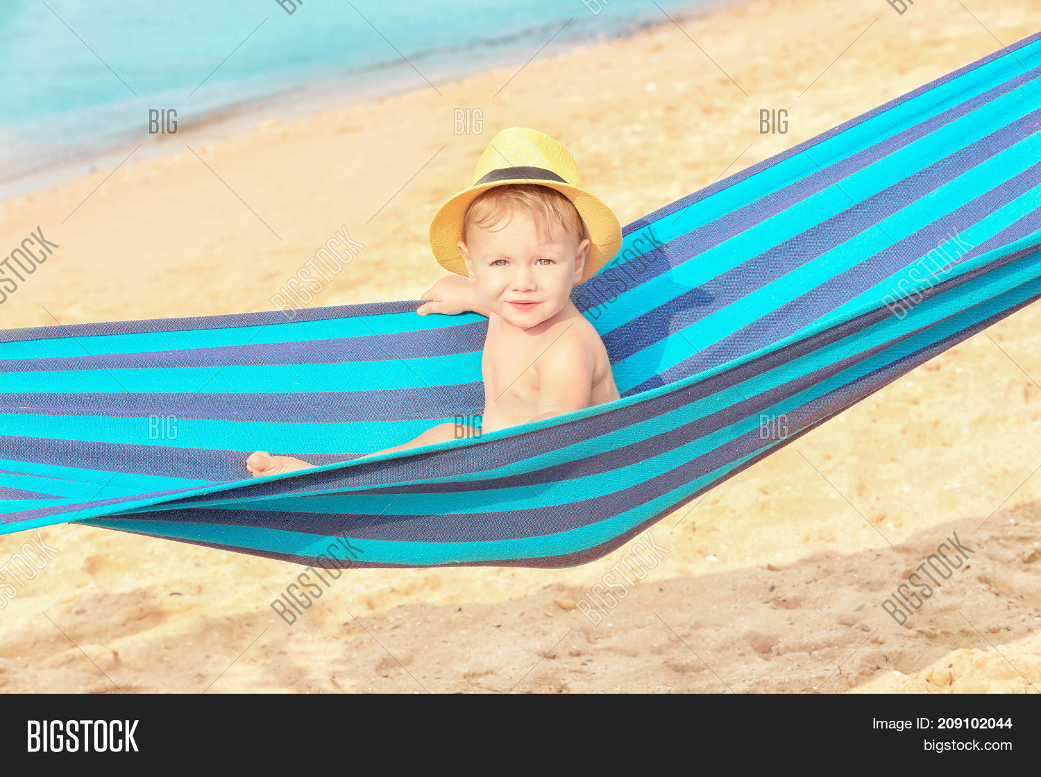 Cute Baby Boy Hammock Image Photo Free Trial Stock Cute Baby Boy In Hammock On Beach