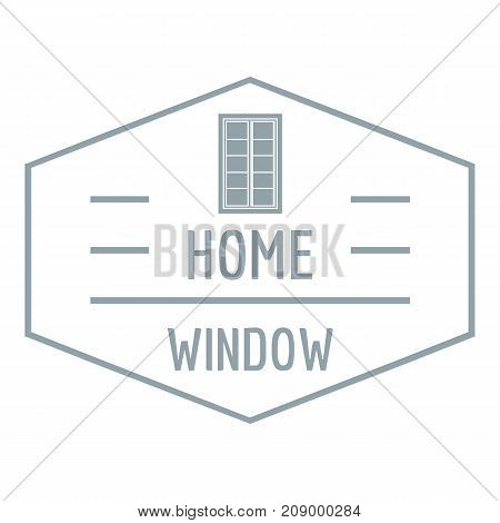 Home window logo. Gray monochrome illustration of home window vector logo for web