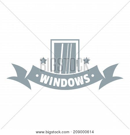 Exterior emblem logo. Gray monochrome illustration of exterior emblem vector logo for web