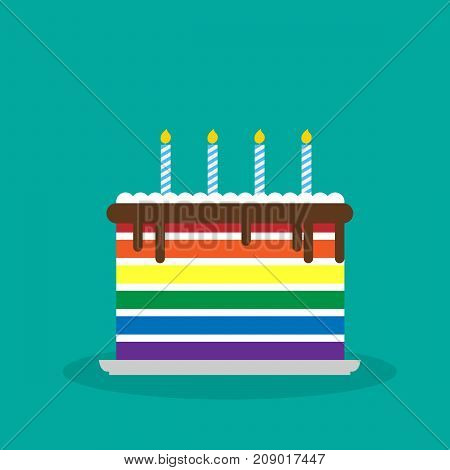 vector illustration of lgbt birthday cake. birthday card