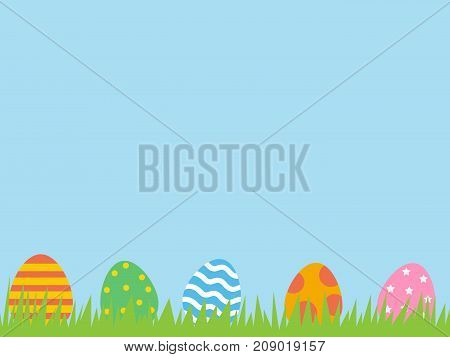 easter background with easter egg in grass