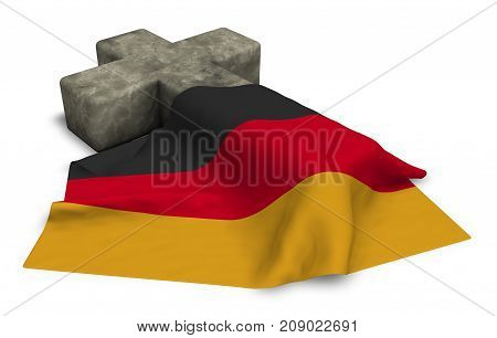 christian cross and flag of germany - 3d rendering
