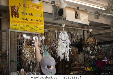 Bangkok Thailand - Oct 14 2017 Accessory shop in Chatuchak market the biggest weekend market in South East Asia