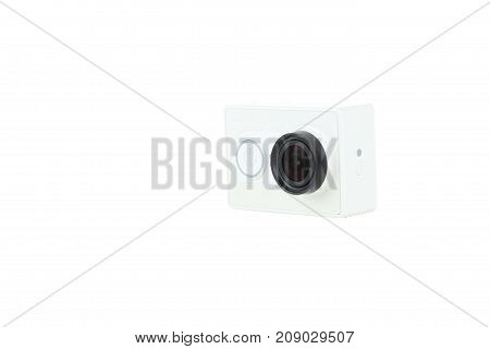 new action camera isolated with white background