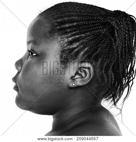 Worldface-Congolese kid in a white background