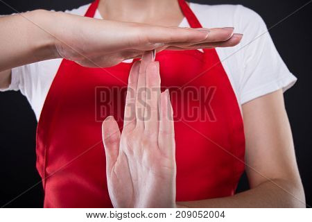 Close-up View Of Girl Seller Hands