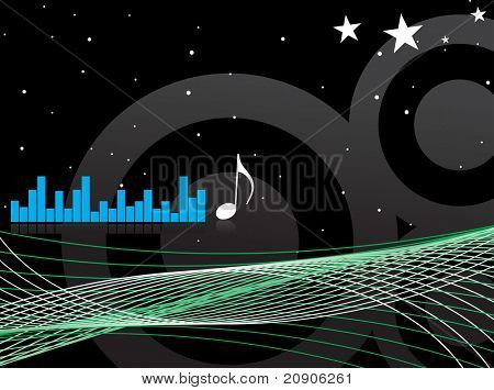 abstrakt musikalske bølger baggrund vektor illustration