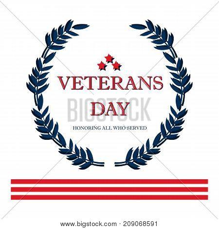 Day veteran usa banner, vector illustration flat, text, texture scrapes