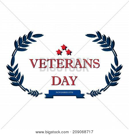 Day veteran usa banner, vector illustration flat, text, texture scrapes