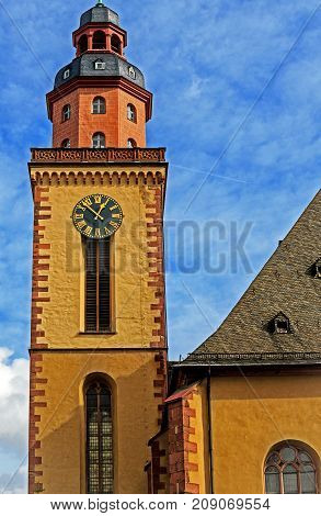 St. Catherine's Church - Katharinenkirche is the largest Lutheran church in the old city centre of Frankfurt am Main, dedicated to the martyred early Christian saint, Catherine of Alexandria, Germany