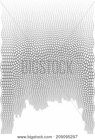 Minimalistic Design. Halfton Cover A4 Format. Halftone Vector Concentric Squares, Spiral Lines, Mode