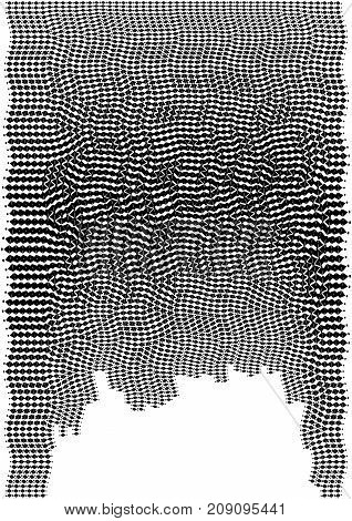 Minimalistic Design. Halfton Cover A4 Format. Halftone Vector Concentric Squares, Spiral Lines, Mode