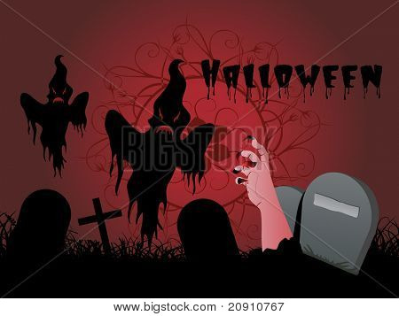 Halloween temető háttér, tapéta