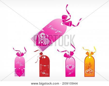 ロマンチックな心に美しいタグ