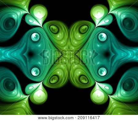 Computer generated fractal artwork imaging the kissing frongs