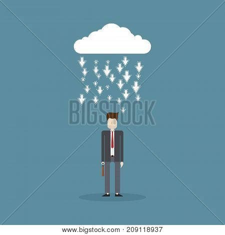 Man Businessman. Vector Illustration With Businessman And Cloud.